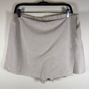 Old Navy Linen Blend Linen Skort Large Petite NEW Beach Boho Elastic Waist